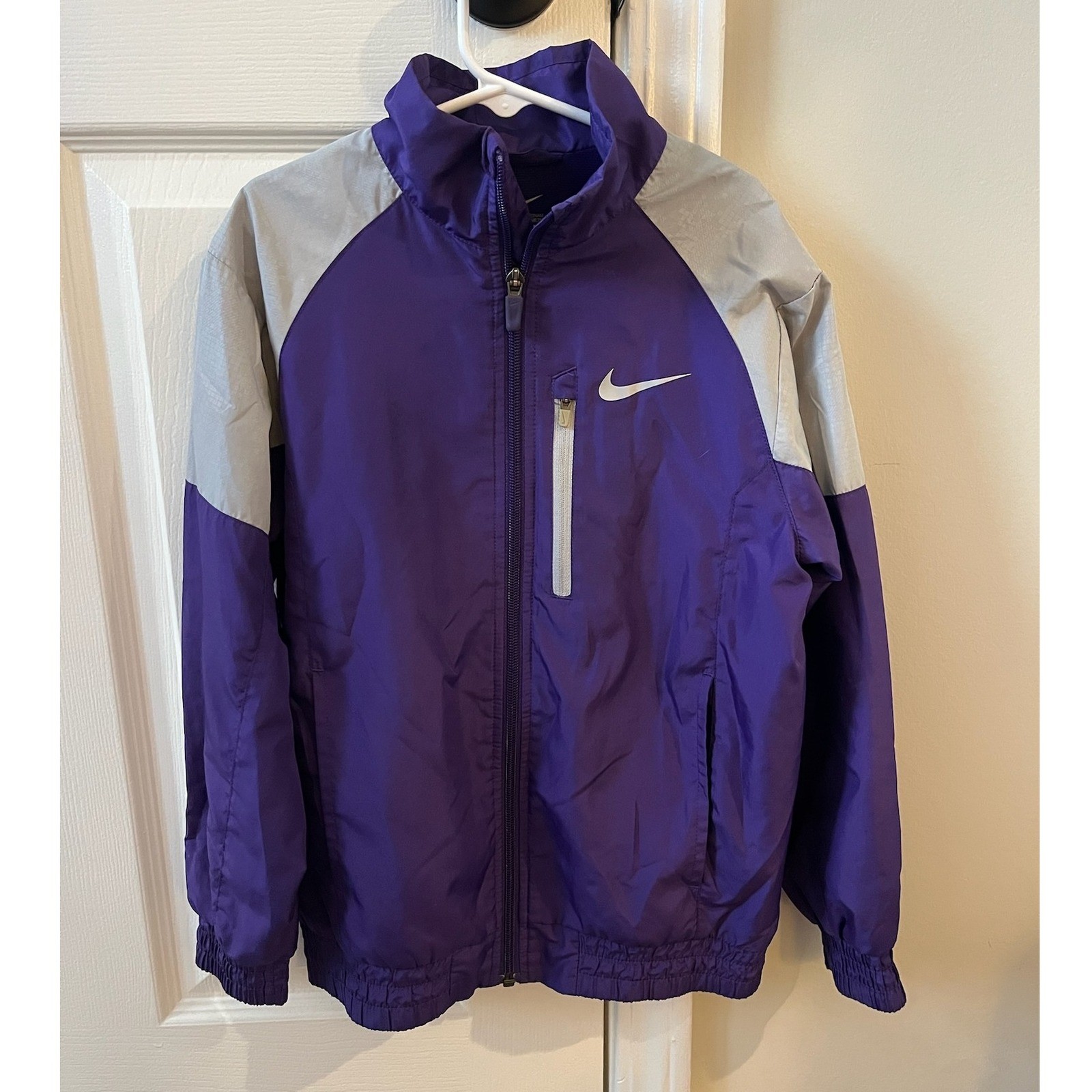SACAI X NIKE Nike Giacca a Vento Viola Grigio Full Zip Cappotto Leggero Bambino S