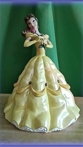 Disney Princess Belle Coin Bank Yellow Dress Beauty and the Beast Figure 9.5”
