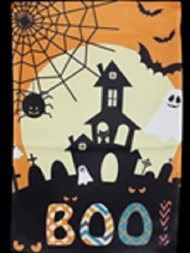 HAPPY Halloween GHOST BOO BATS CASTLE 12x18in Garden Flag Yard Home Decor Flag - Picture 1 of 1
