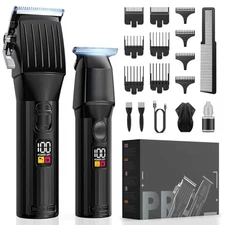 Professional Hair Clippers for Men Cordless Trimmers Kit with LED Display 