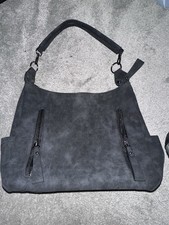 Women s Gray Medium Hobo Shoulder Bag Zip Clo...