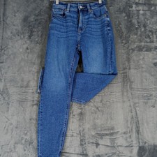 American Eagle Jeans Womens 00 Short Blue Mom Jean High Rise Stretch Denim