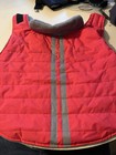 MALE or  FEMALE DOG CANINE WINTER COAT RED WITH GRAY FLEECE LINED . SIZE LARGE  — photo 1