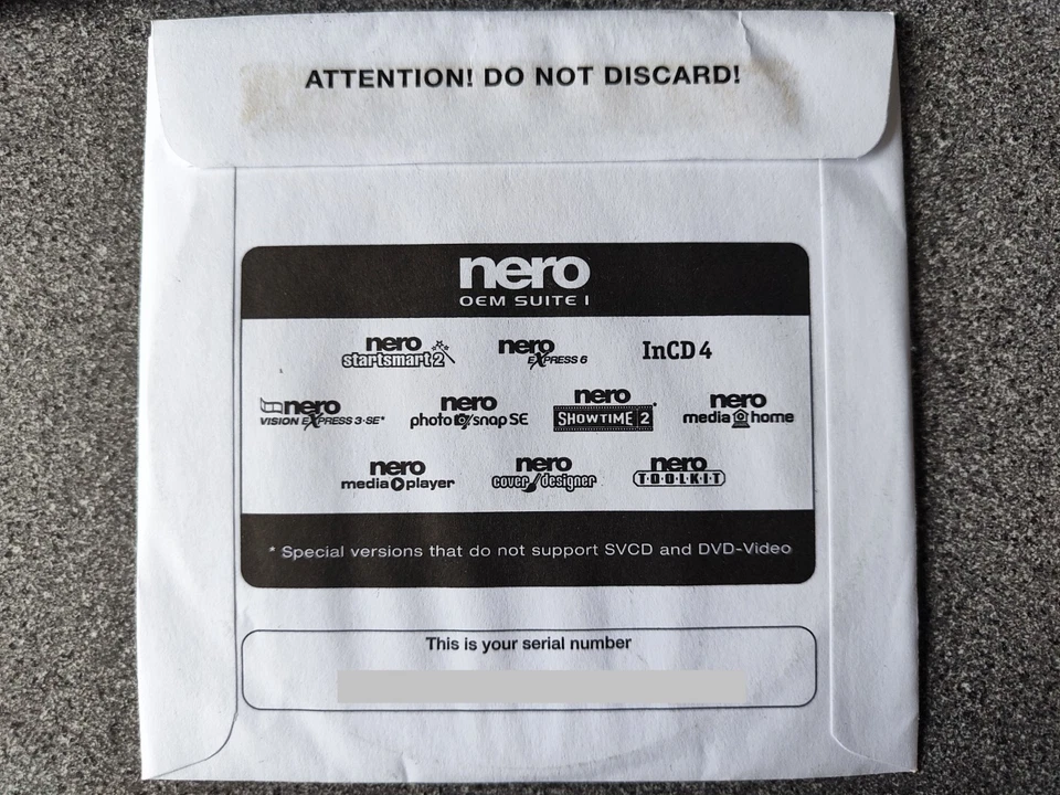 Nero Burning Rom 6 InCD OEM Suite Software CD - RETRO/VINTAGE FOR WINDOWS 95/98 - Image 2 of 3