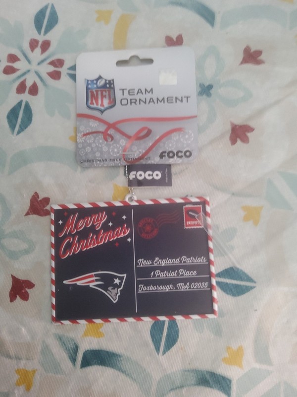 Patriots Christmas Tree Holiday Ornament - Postcard - Metal