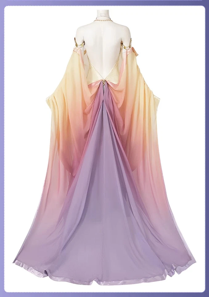 Star Wars Padmé Amidala Halter Dress Cosplay Costume Full Set Halloween Outfits - Image 3 of 4