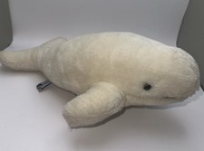 Vintage Sea World Beluga Whale Plush 17” White Dolphin Stuffed Animal 90s 1989