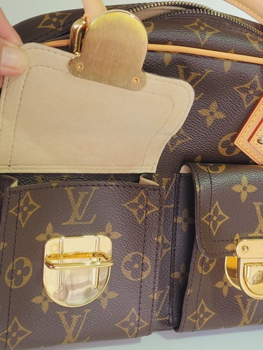 Borsa vintage 2005 Louis Vuitton marrone, LV monogramma ottone ferramenta manico - Foto 11 di 15