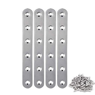 4 Pieces Stainless Steel Straight Brace 6.1 X 0.7 Inch156 X 18 Mm Flat Straig