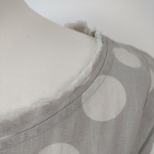 White Stuff UK 12 Grey Polka Dot Summer Tea Dress 100% Cotton & Linen Lagenlook - Picture 9 of 12