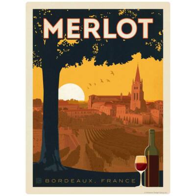 Merlot Bordeaux France Wine Decal Peel and Stick Decor