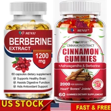 Organic Ceylon Cinnamon 2000mg + Premium Berberine 1200mg - Blood Sugar Support