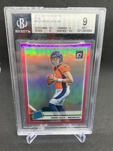 2019 Donruss Optic DREW LOCK Pink Prizm Rated Rookie BGS 9 RC Seahawks Broncos