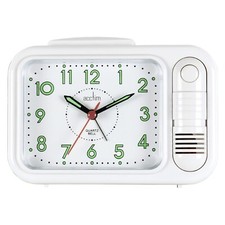 Acctim Sonnet Analogue Alarm Clock Non Ticking Sweep Luminous Hands Bell Alarm