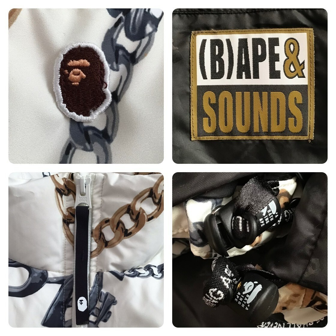 BAPE JEWELS Puffer Down Jacket White A Bathing Ape Size XL | eBay