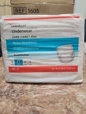 4 x 20 ct  Cardinal health Sure Care Plus Protective Underwear Small / Medium 