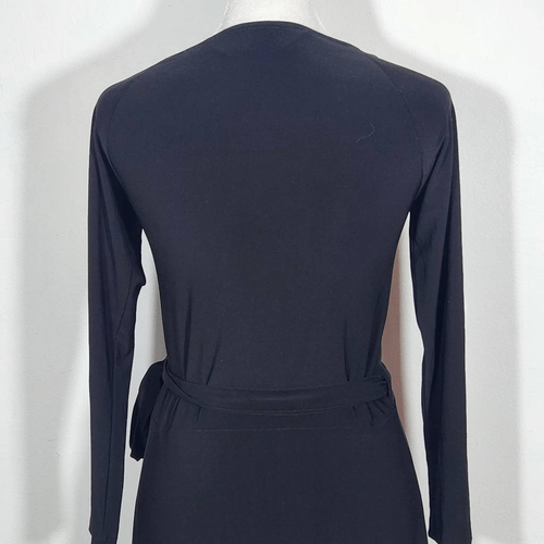 Norma Kamali Black Jersey Wrap Dress Size XS Black Mini Wrap Dress - 第 6/10 張圖片