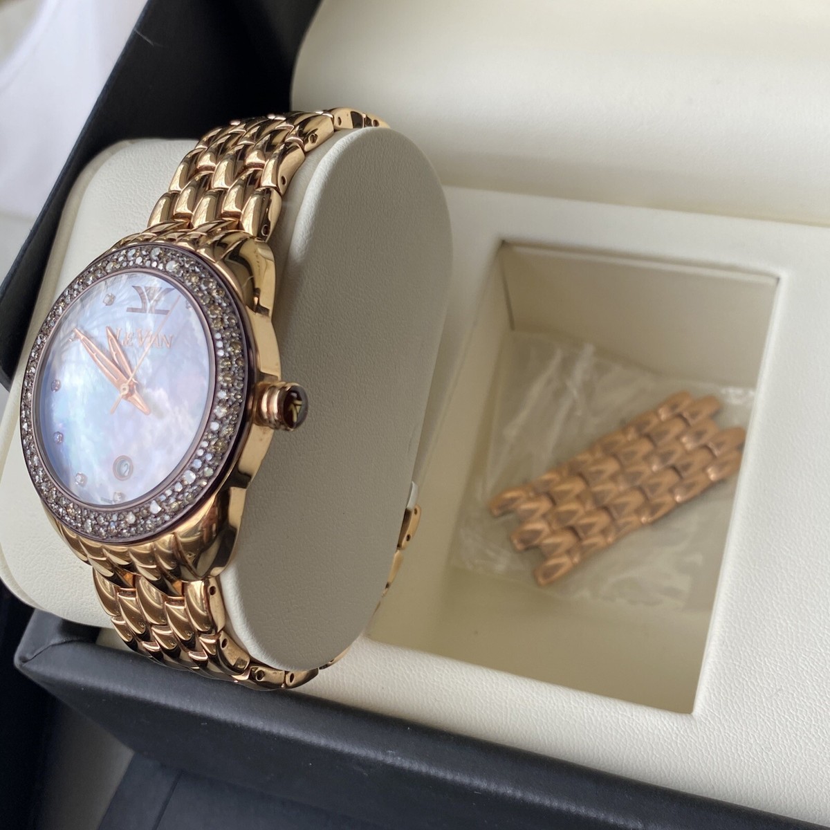 LE VIAN CHOCOLATE DIAMONDS VANILLA CERAMIC ROSE GOLD SWISS WATCH ZRPA23 Le Vian .49 ct. t.w. Chocolate Diamond Ring with .21 ct  main image 2