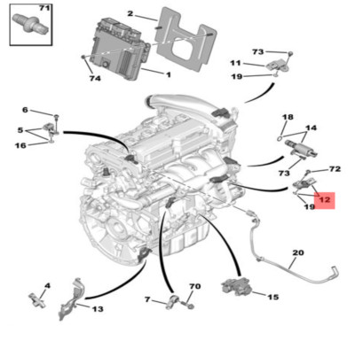 Original CITROËN 1920KZ Sensor, Saugrohrdruck C4 C5 DS3 207 3008 308 5008 Rcz