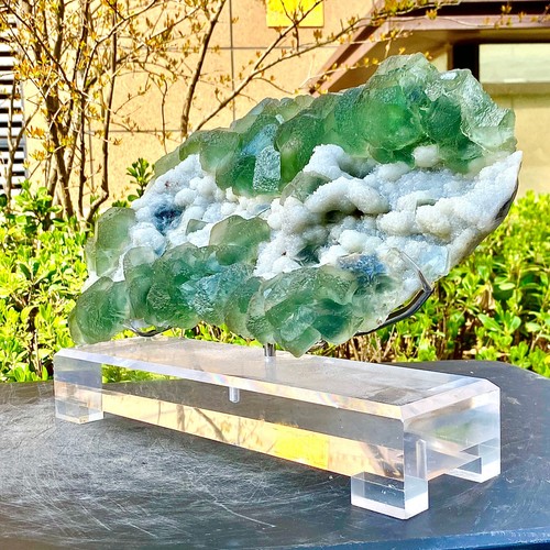 14.37LB natural porcelain blue cubic fluorite mineral specimen/Xianghualing - 第 7/18 張圖片