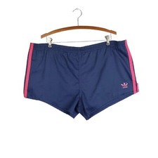 Adidas Vintage 1980s Running Shorts Blue Red Trefoil USA Made Mens Size XL