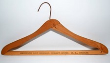 Harrison Hot Springs Resort Hotel B.C. Canada 17 inch Wood Hanger with Pants Bar