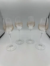 Joy Jolt Golden Royale 2 oz Crystal Stemmed Shot Cordial Glasses Set, 4ct