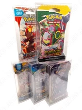Pokemon Protective Clear Case for Sleeved Booster Packs (x10) w/ Removable Film