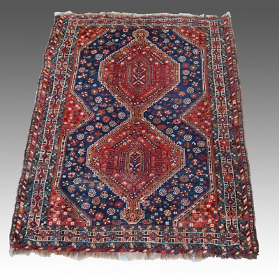Antiker Kasak, Kaukasus Teppich Orientteppich 1,56m x 1,15m Naturfarben