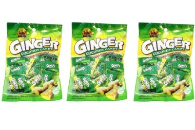 3 Bags of Chun Guang Ginger Coconut Candy
