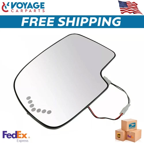 Heated Mirror Glass Turn Signal w/o Auto Dimming LH For 2000-2007 Chevy GMC