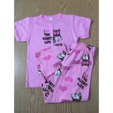 New Girls 2Pc Hooters Pajama Set Pink Size Large 4T