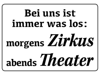 Zirkus Theater 10x15 cm Blechkarte Blechschild PC302/192