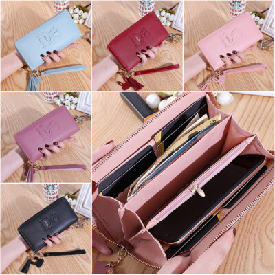 Women Long Zipper Large-Capacity Phone Bag Cat Cartoon Clutch Credit Card Holder