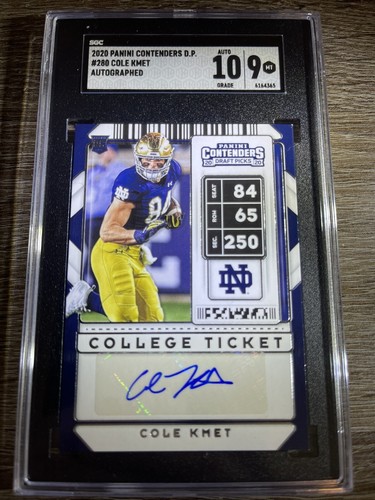 CSG 9 2020 PANINI CONTENDERS DP #280 COLE KMET ROOKIE ON CARD AUTOGRAPH 🔥