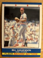 1987 Fleer Record Setters Bill Gullickson Card 14 Reds Mid-Grade Corners & Edges