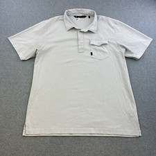 Travis Mathew Polo Shirt Mens XL White Short Sleeve Collared Casual Golf Adult