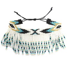 Handmade Beaded adjustable Foot anklet for Women Girl Bracelet White 