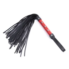 PU Leather Rivets Bondage Whip Flogger Couples Cosplay Flirt Tickle Knout