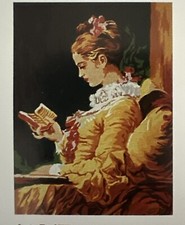Printed needlepoint canvas 45x60cm Canvas Only Gobelin Diamant Reading