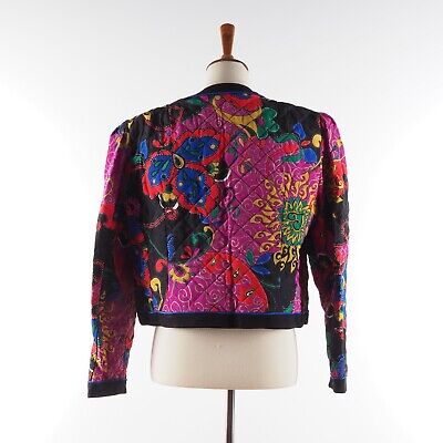 Vintage HARDOB Womens Multicolor Paisley Short Quilted Vintage HARDOB Womens Multicolor Paisley Short Quilted