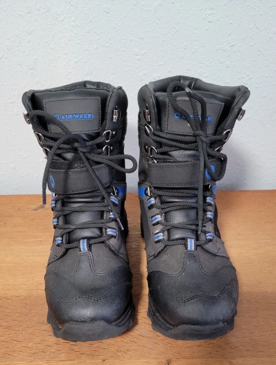 Airwalk Thermolite Men's Black + Blue Waterproof Snow Boots Size 7