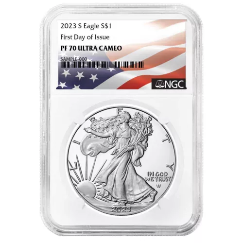 2023-S Proof $1 American Silver Eagle NGC PF70UC FDI Flag Label