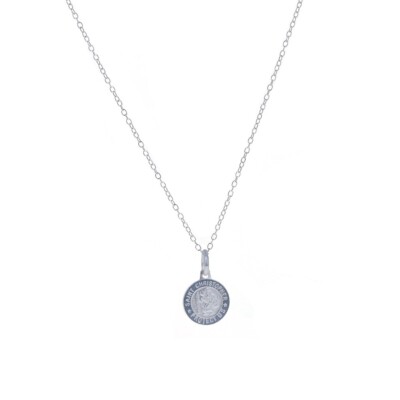 Sterling Silver, Mini St. Christopher Pendant and Necklace, Religious Pendant