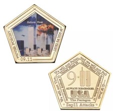 9/11 Pentagon Gold Coin US Terror Attack Twin Towers New York Wahington