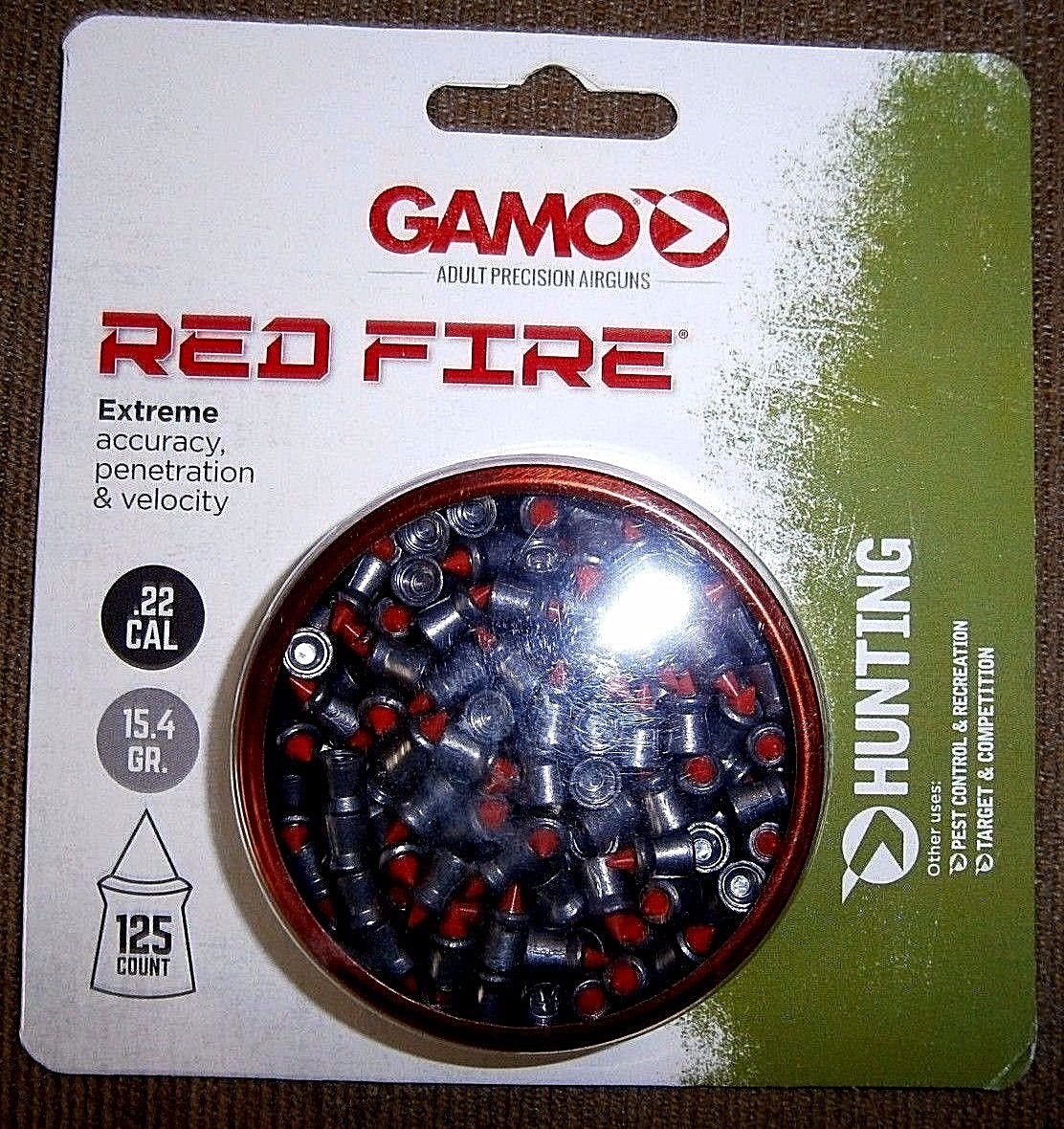 GAMO RED FIRE .22 CAL. HUNTING PELLETS 125 count 15.4 grains GAMO RED FIRE .22 CAL. HUNTING PELLETS 125 count 15.4 grains