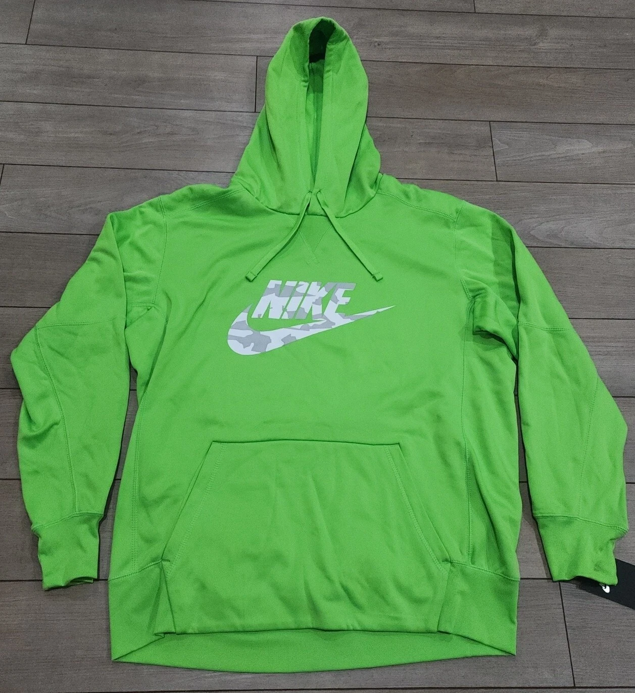 NWT Nike Men's Therma Pullover Camo Hoodie Jacket Action Green Size Large