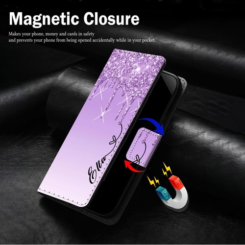 Personalised Case For iPhone 16 15 14 13 Pro Max 12 Wallet Folded Leather Cover - Picture 13 of 105