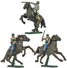 Britains SuperDeetail C.S.A. Cavalry 3 in 3 poses - 54mm painted plastic