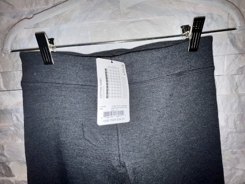 NWT Women's HUE Cotton Terry Leggings Elastic Waistband Graphite Heather S - Picture 3 of 5